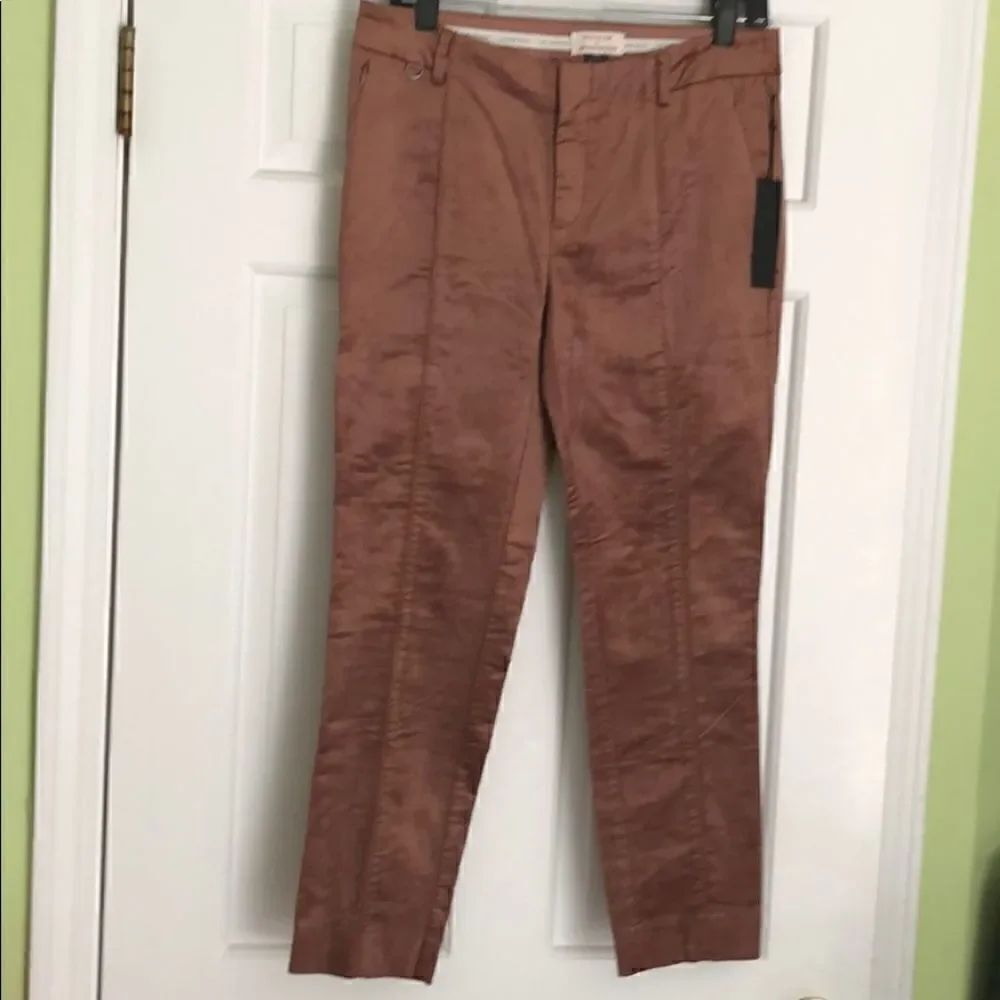 NWT Anthropologie Essential Slim Velvet-Bronze 8